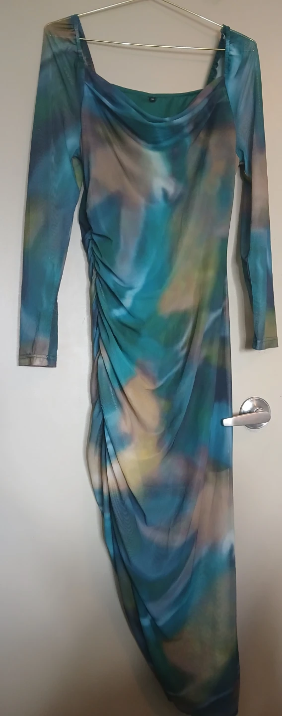 New Mesh Ruched Bodycon Dress -L - photo 4