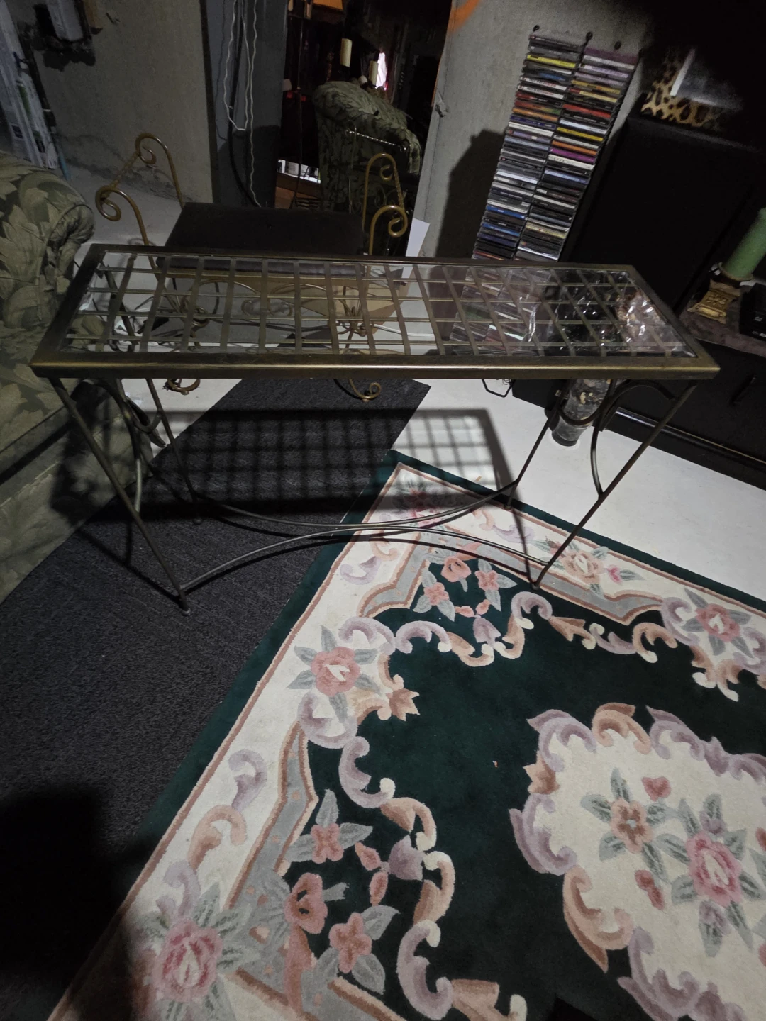 Metal and Glass Console Table