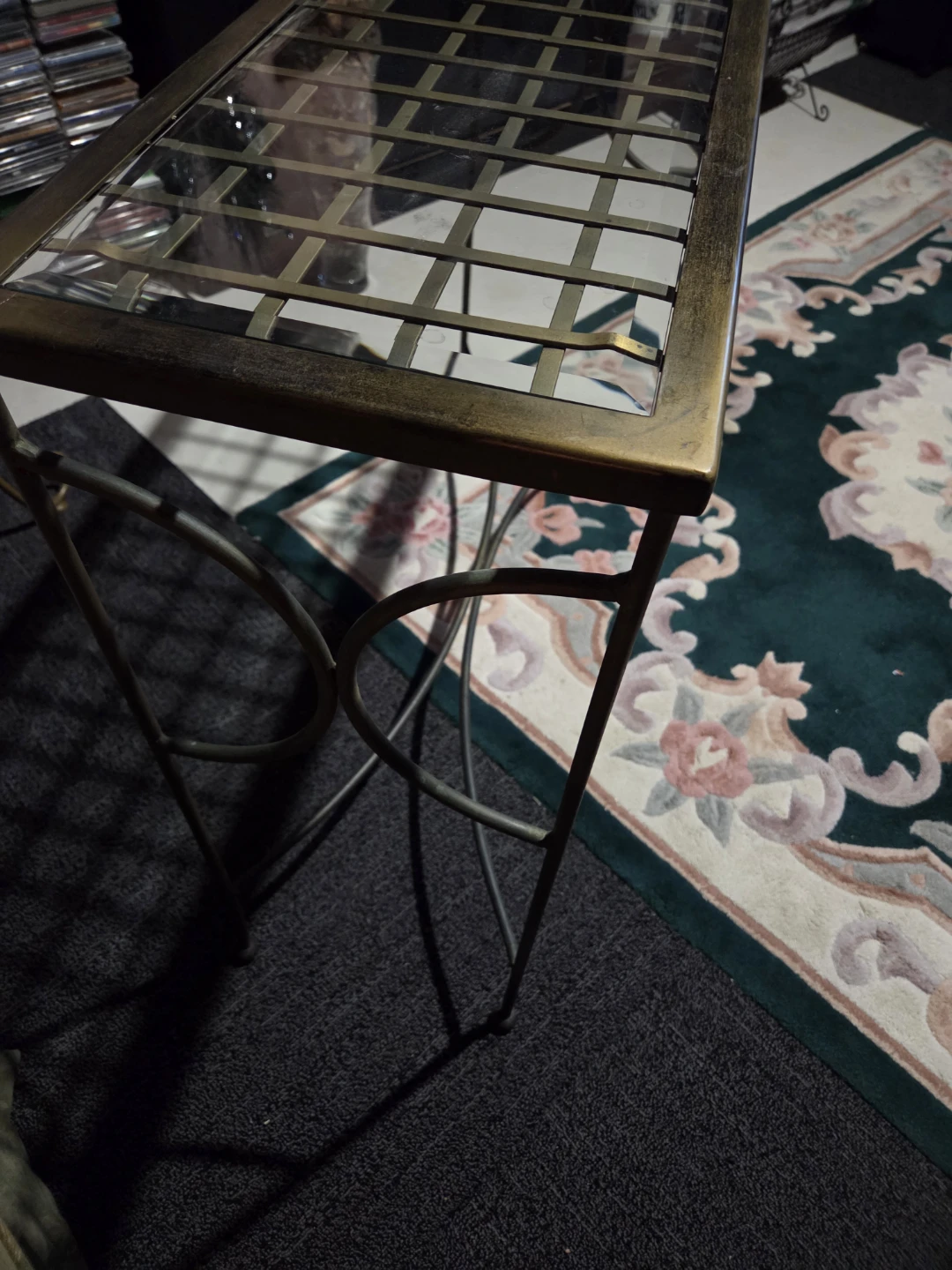 Metal and Glass Console Table - photo 5