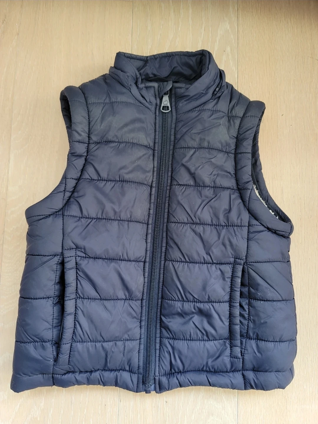 Babycottons Navy Quilted Puffer Jacket with Sherpa Lining - photo 3