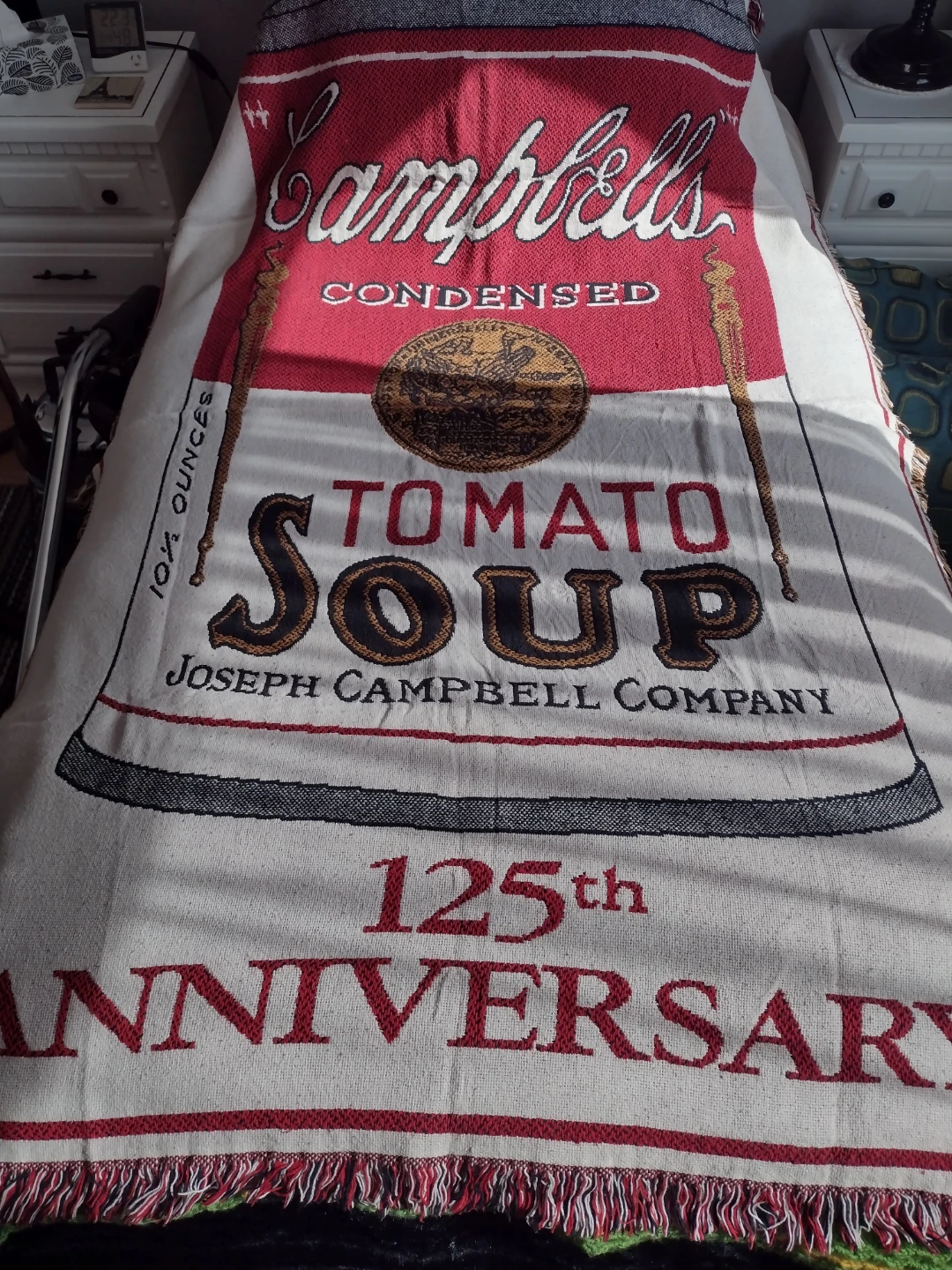 Campbell's 125th Anniversary Tomato Soup Woven Throw Blanket