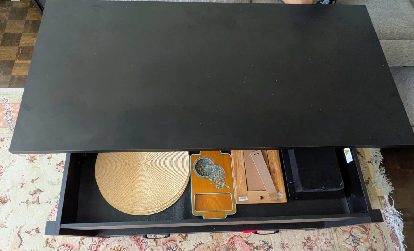Black Coffee Table with Storage - photo 2