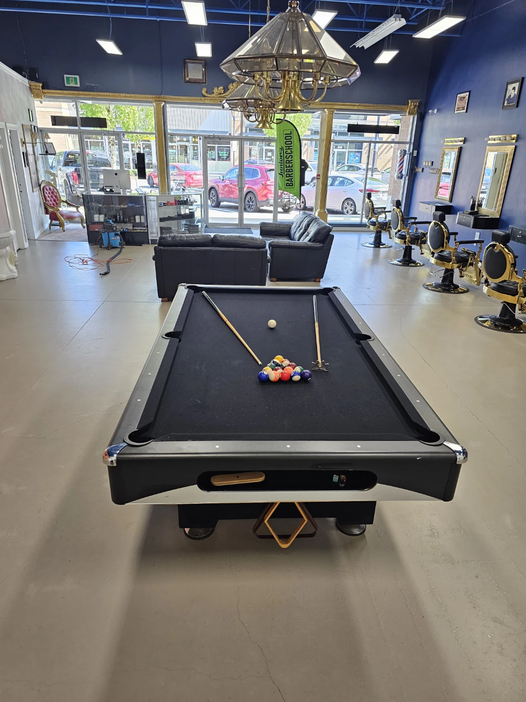 $900 pool table gently used with custom cue rack - photo 2