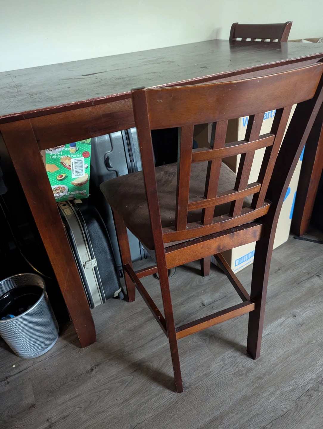 Wooden Bar Stool with Upholstered Seat - photo 2