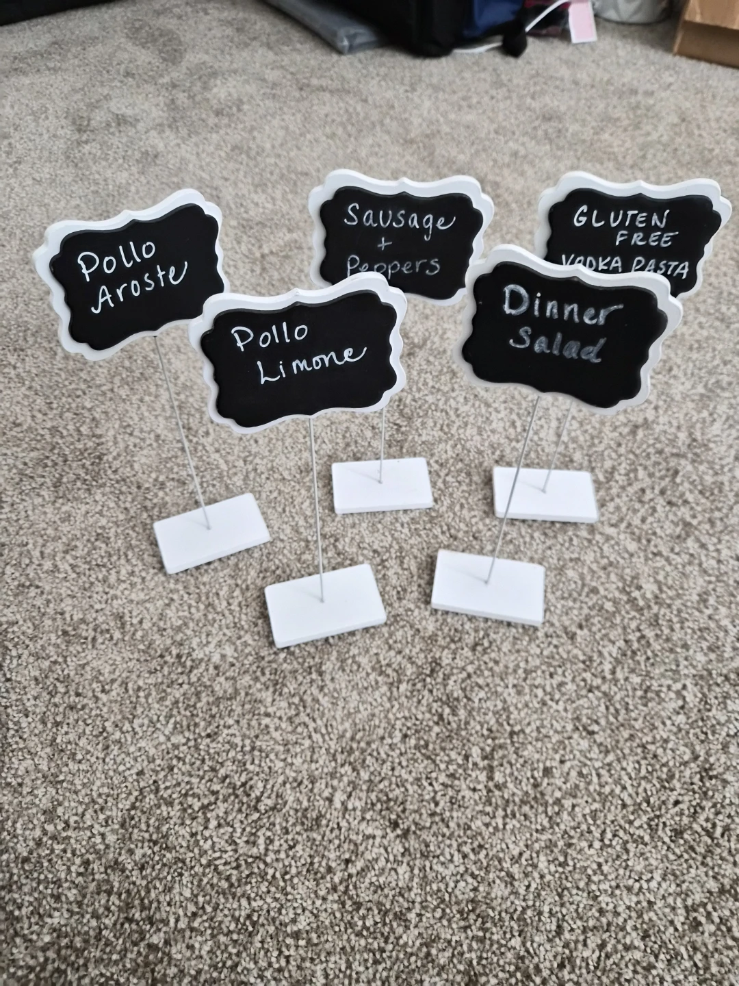 Chalkboard Food Tents - Set of 5