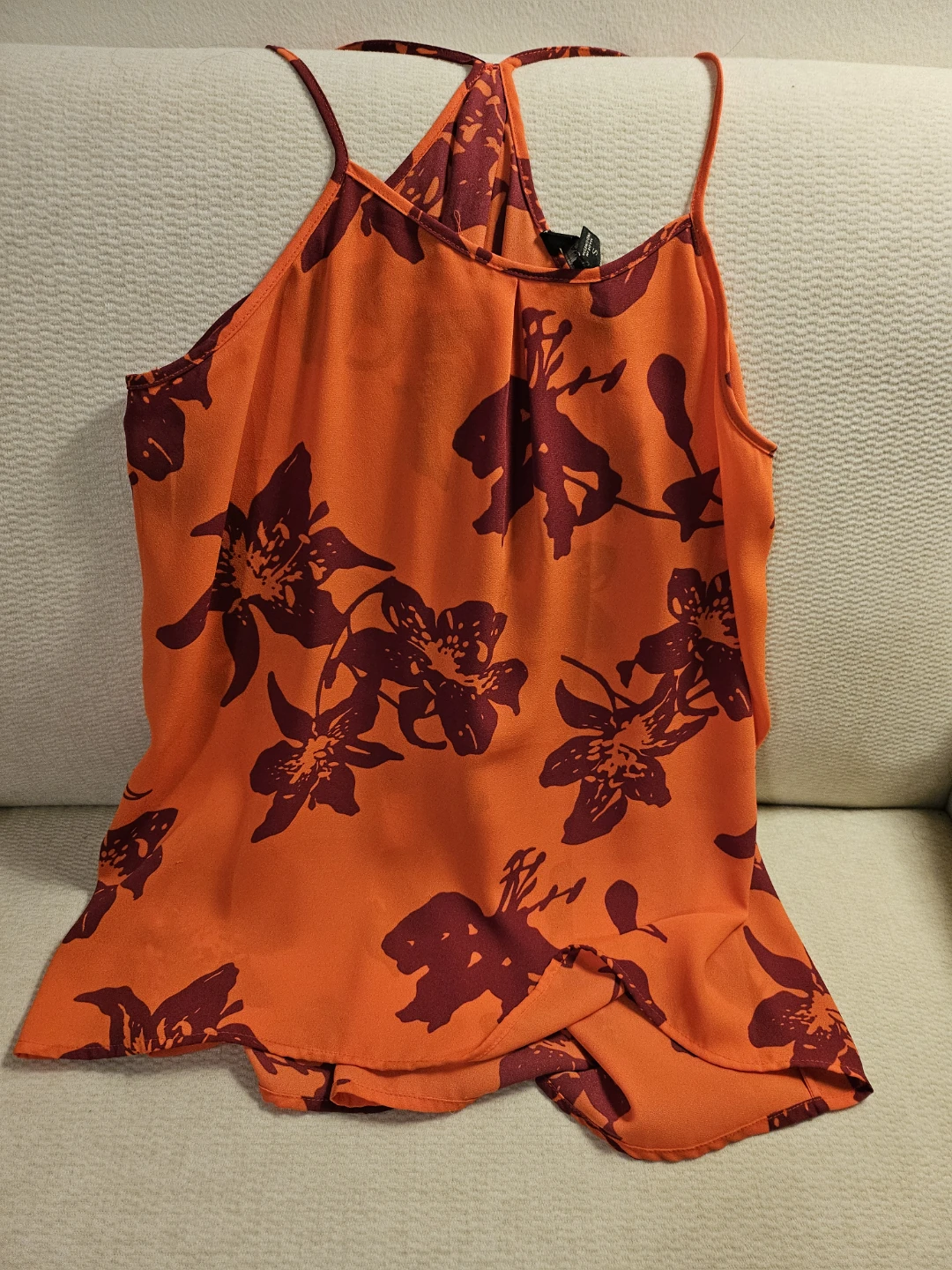Banana Republic Petite Floral Cami - Orange/Maroon - Size S