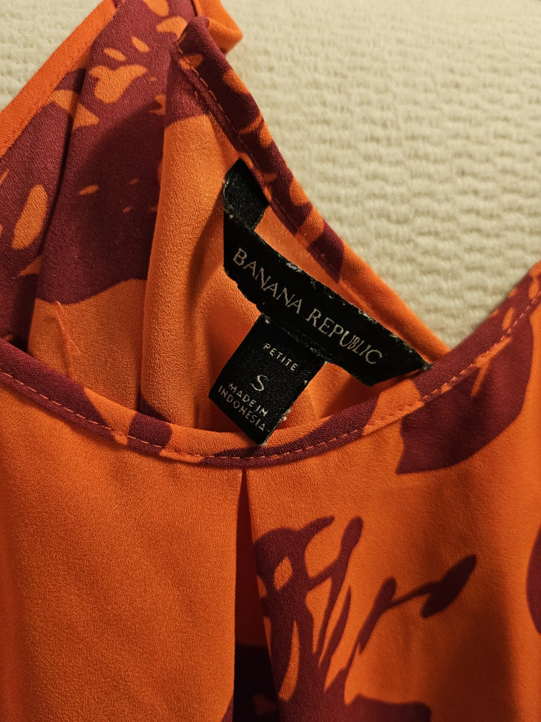 Banana Republic Petite Floral Cami - Orange/Maroon - Size S - photo 2