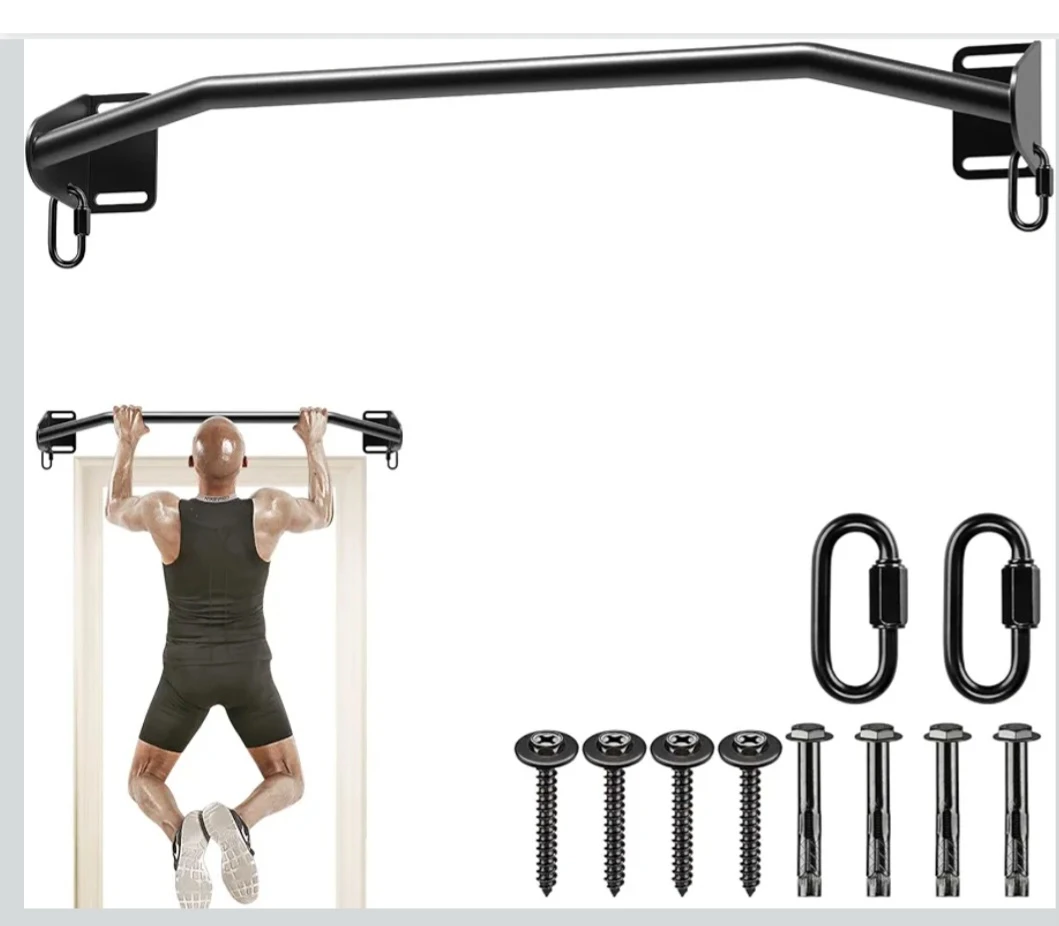 Black Steel Doorway Pull-Up Bar