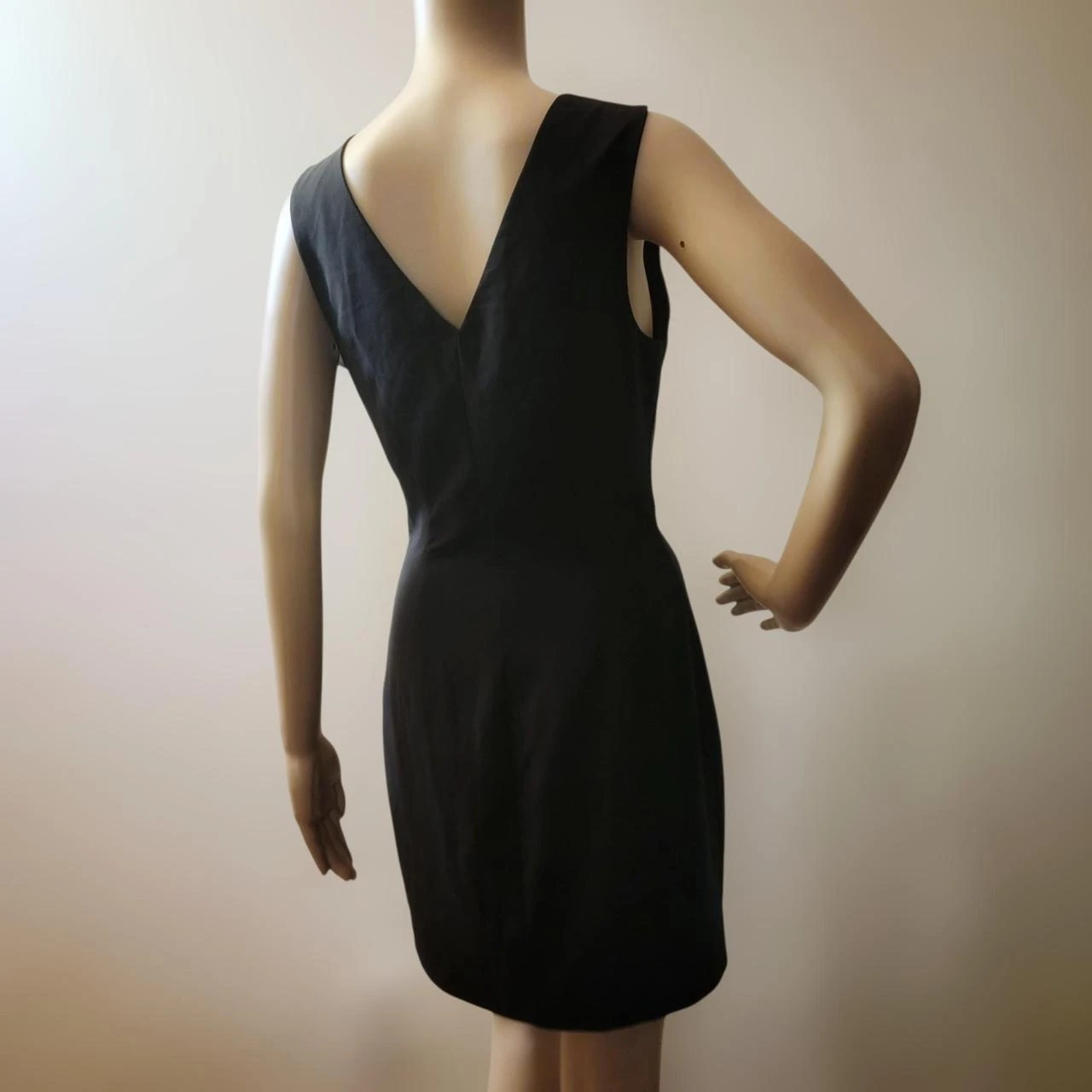 BEBE Black V-Neck Ruffle Sleeve Sheath Dress - photo 4
