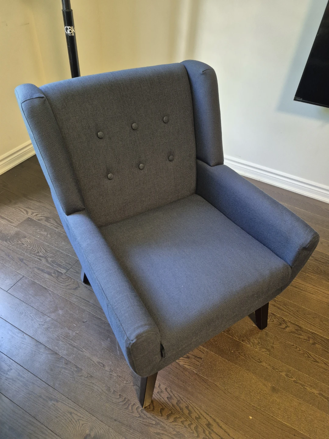 Blue Accent Chair with Button Tufting - photo 4