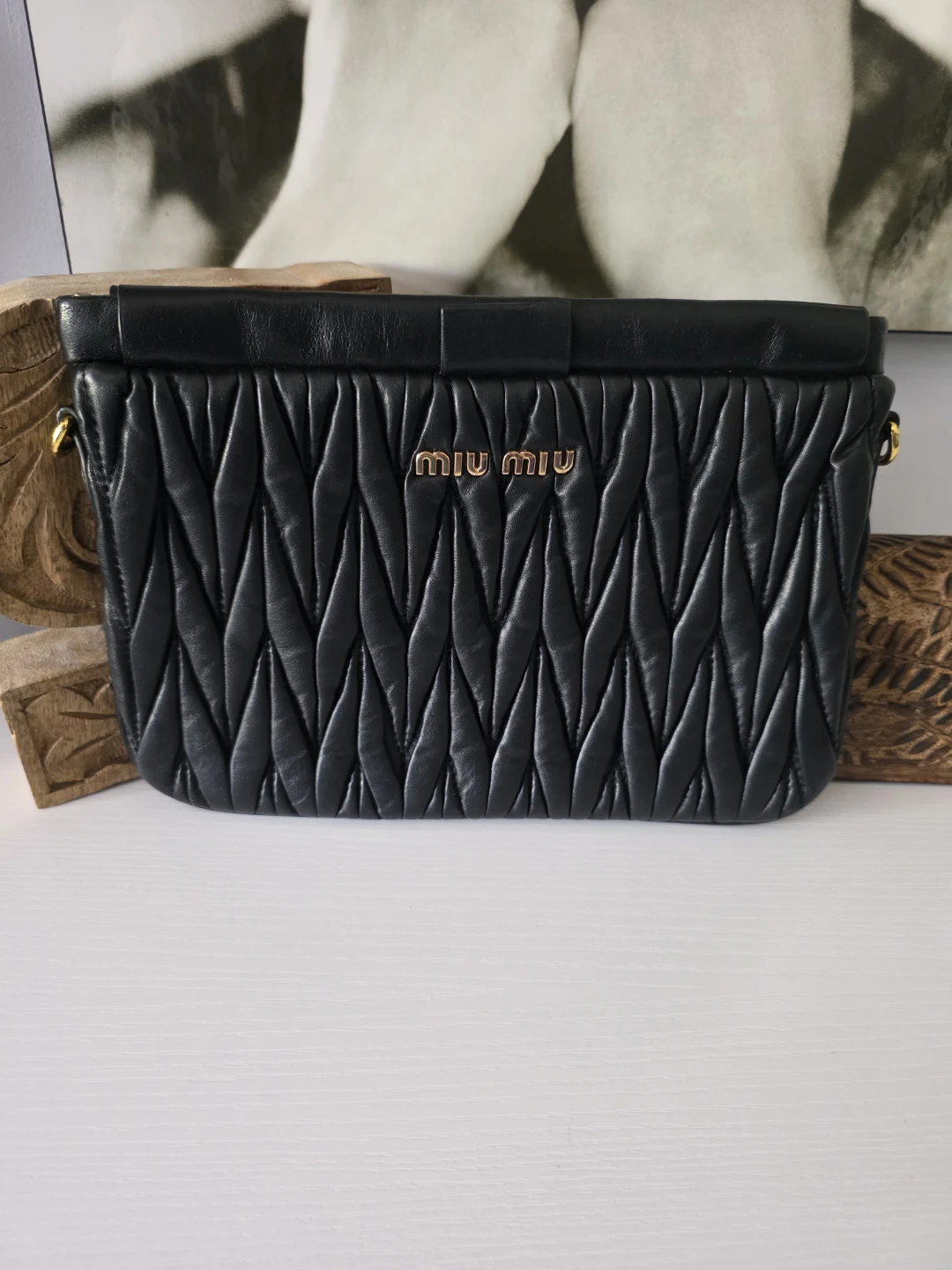Miu Miu Black Matelassé  Bag