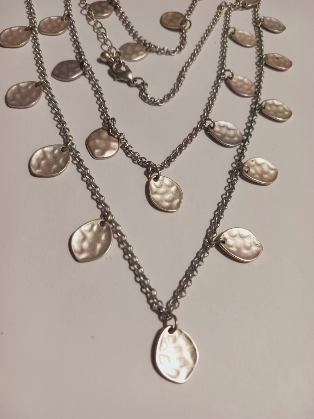New !! Layered Silver-Tone Necklace with Disc Charms - photo 2
