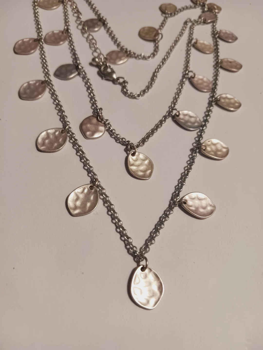 New !! Layered Silver-Tone Necklace with Disc Charms - photo 3