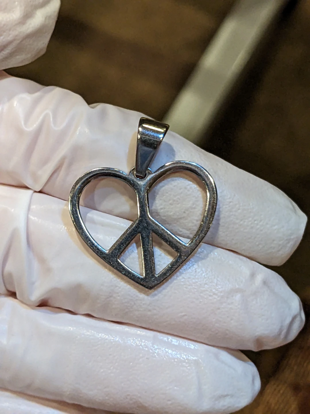 Heart Peace Sign Pendant Charm
