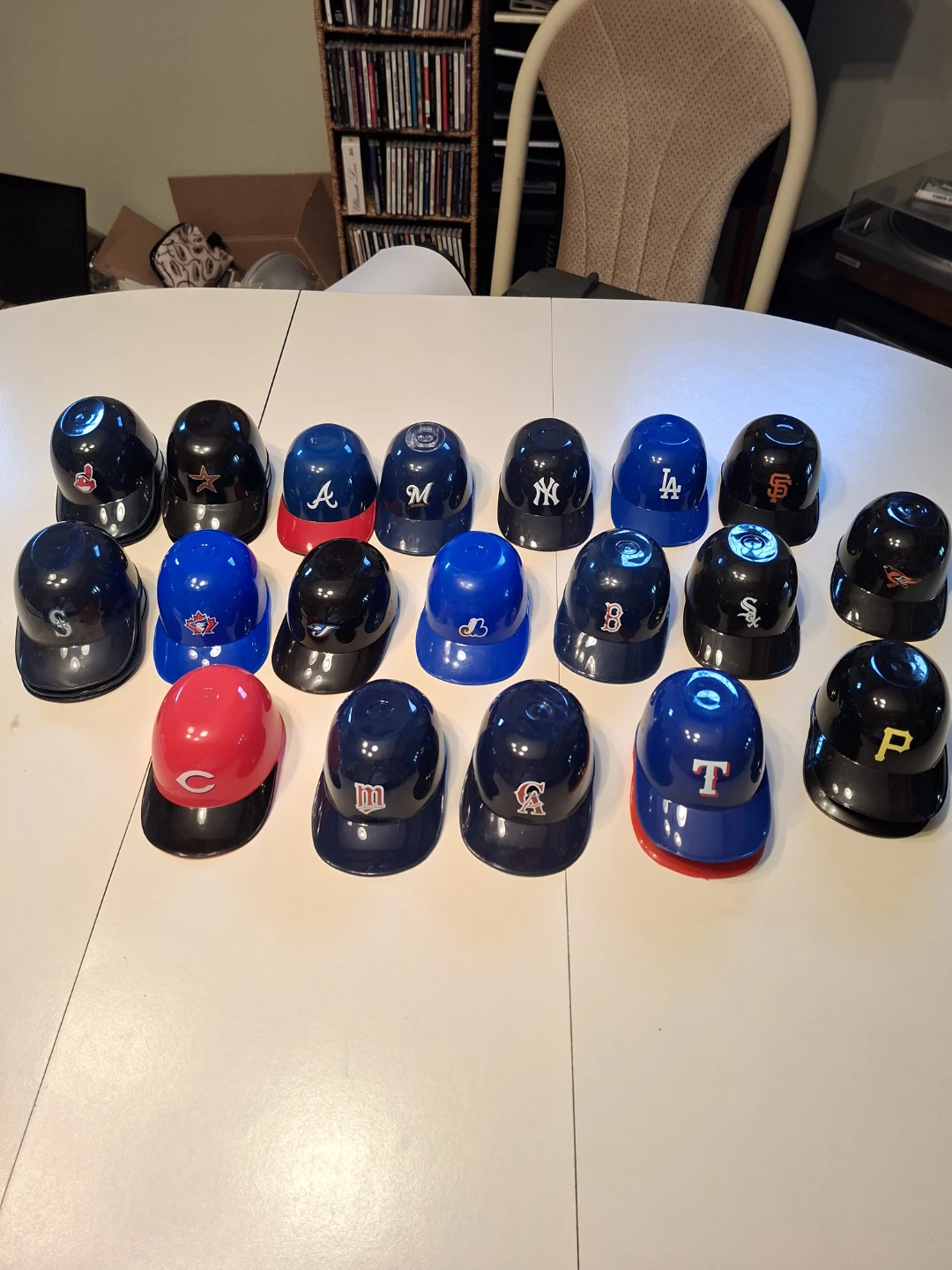 Collection of 17 MLB Mini Helmets