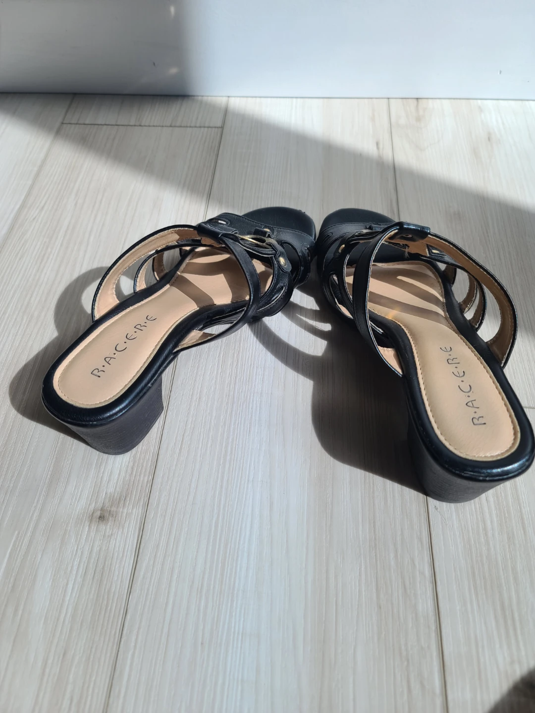 R.A.C.E.R. Black Women's Wedge Sandals