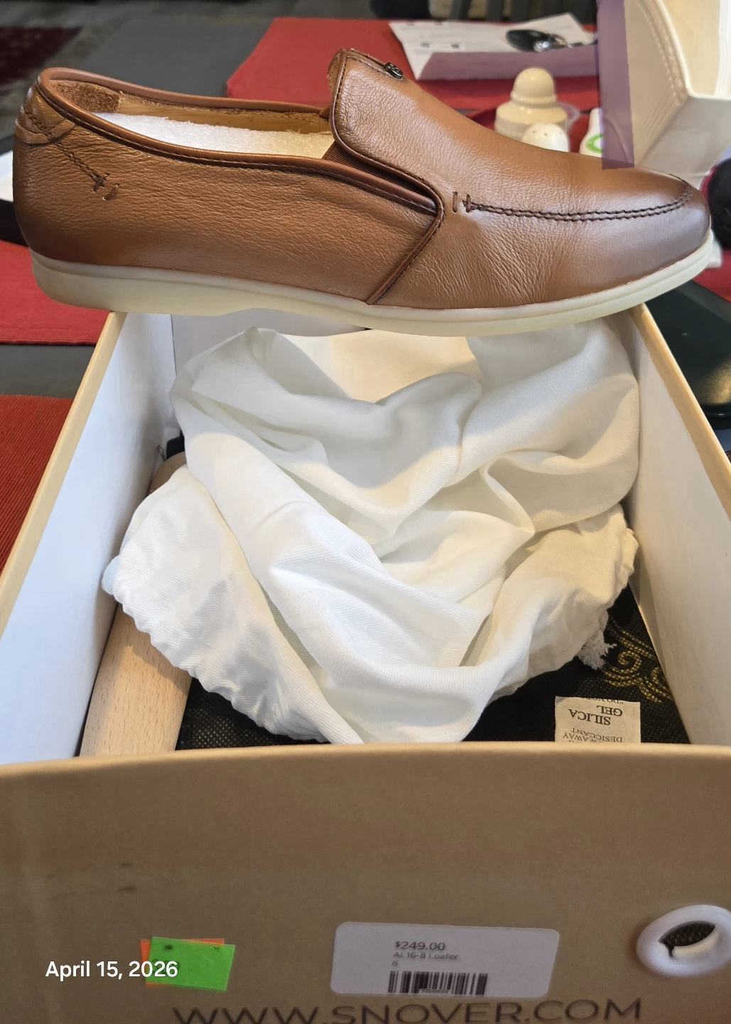 SNOVER Brown Leather Slip-On Loafers - photo 3