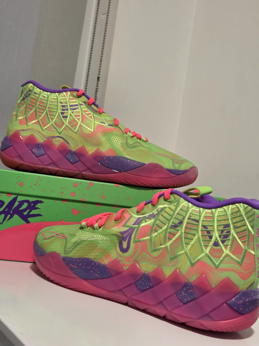 Puma MB.01 Low Basketball Shoes - Neon Green/Purple/Pink - photo 3