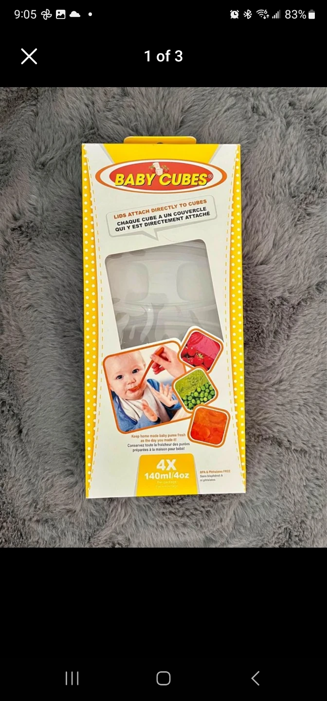 Baby Cubes Food Storage Containers - 4 x 140ml