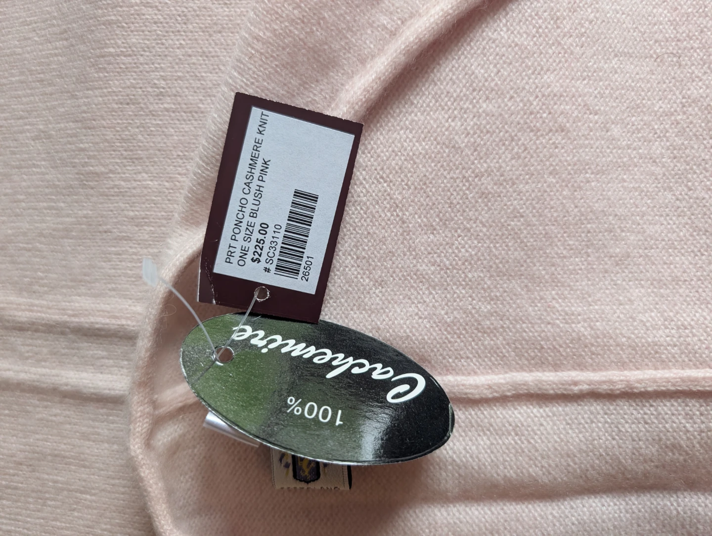 Pashmina Poncho Knit Blush Pink