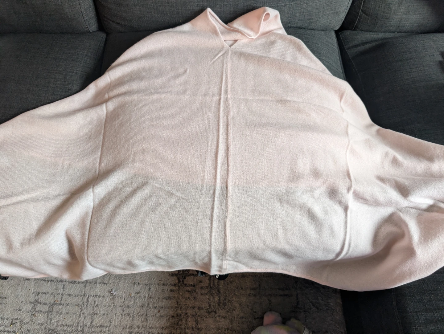 Pashmina Poncho Knit Blush Pink - photo 2