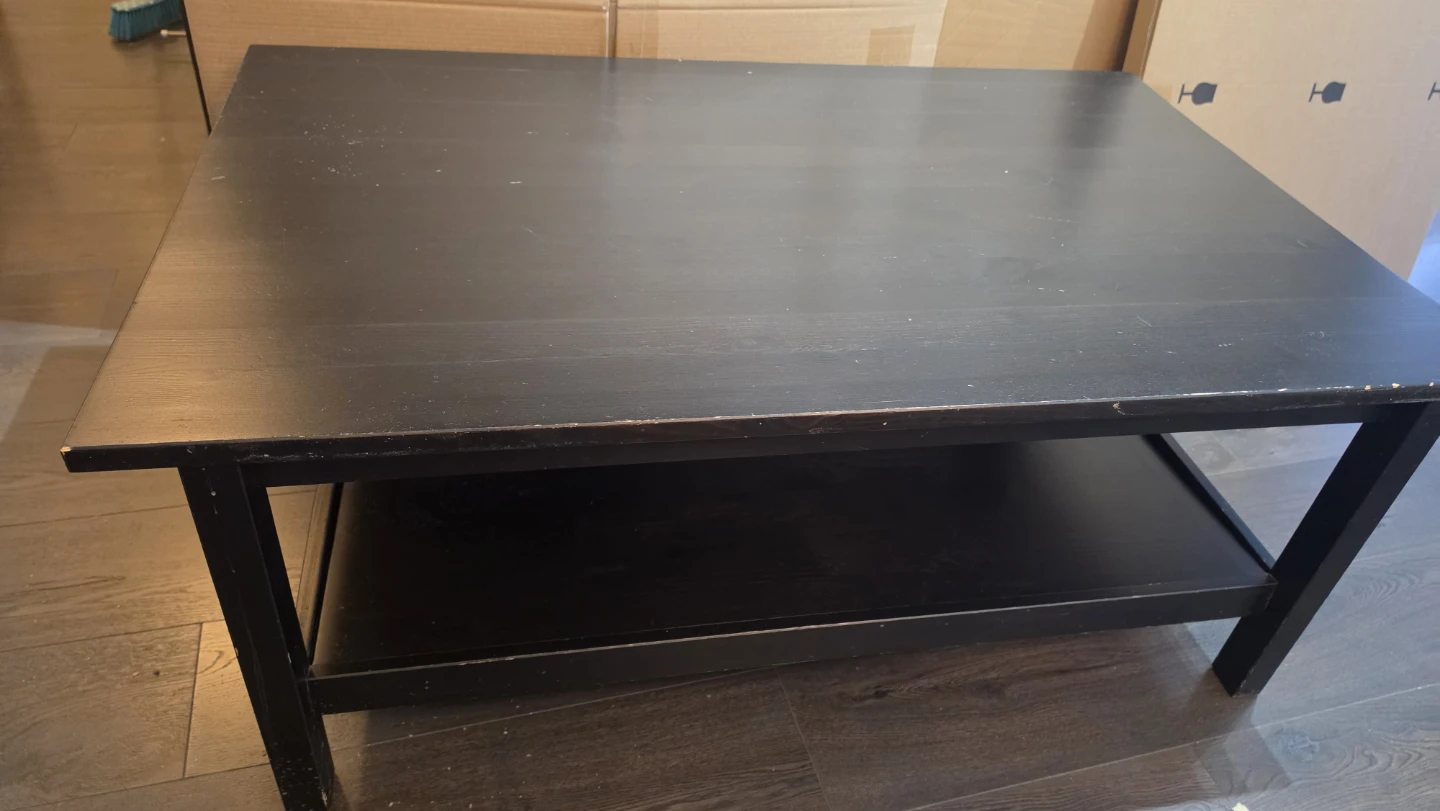 Black Coffee Table with Shelf