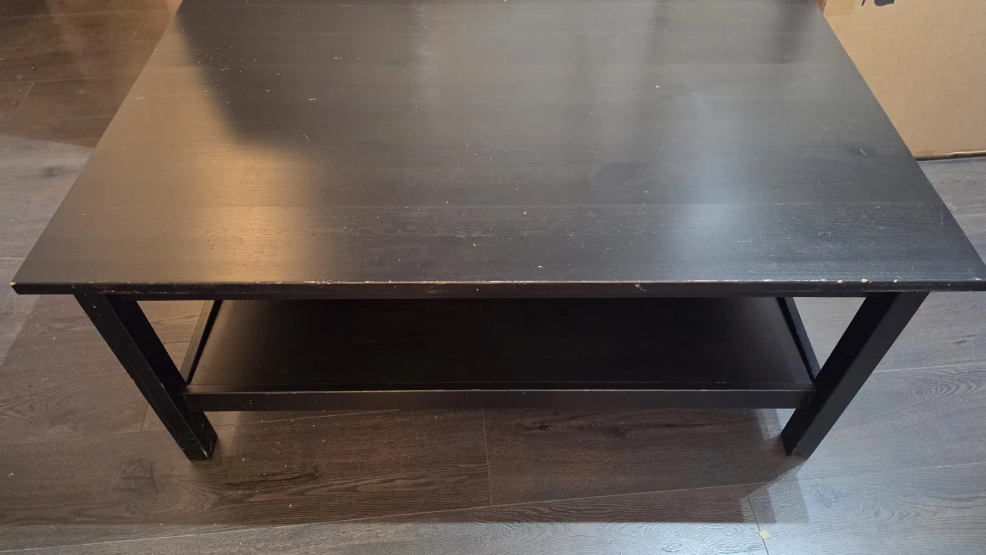 Black Coffee Table with Shelf - photo 2