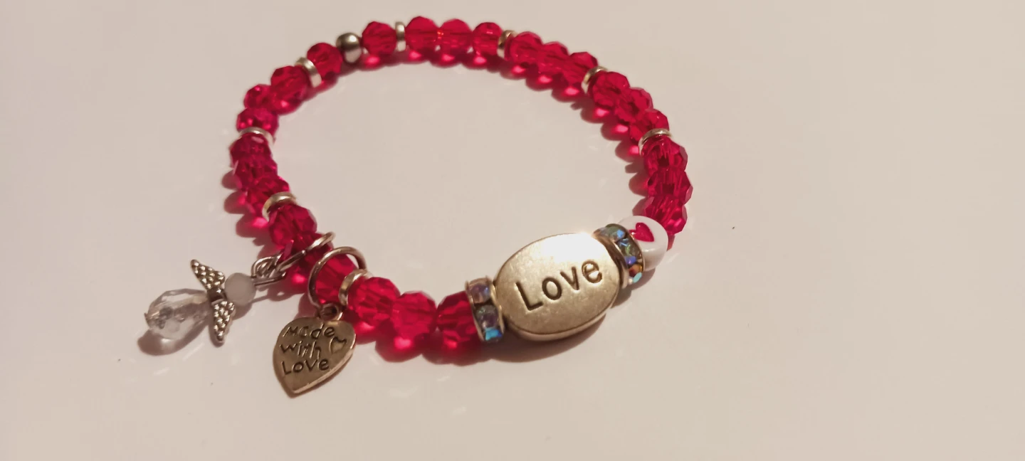 Beaded Bracelet with "Love" Charms - photo 3