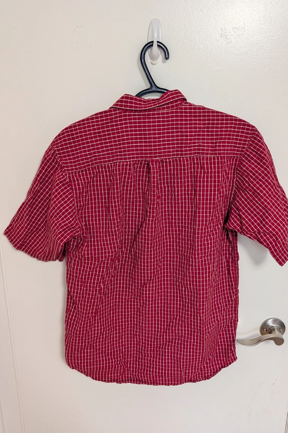 Nautica Red Plaid Short Sleeve Button Up Shirt - Youth Large - photo 4