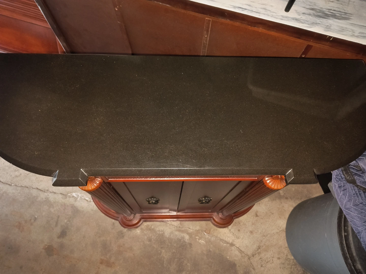 Vintage 1990s Bombay-Style Demi-Lune Marble Top Credenza - photo 4