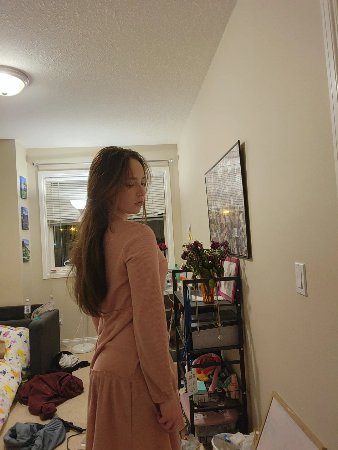 Pink Tiered Ribbed Knit Dress - photo 2