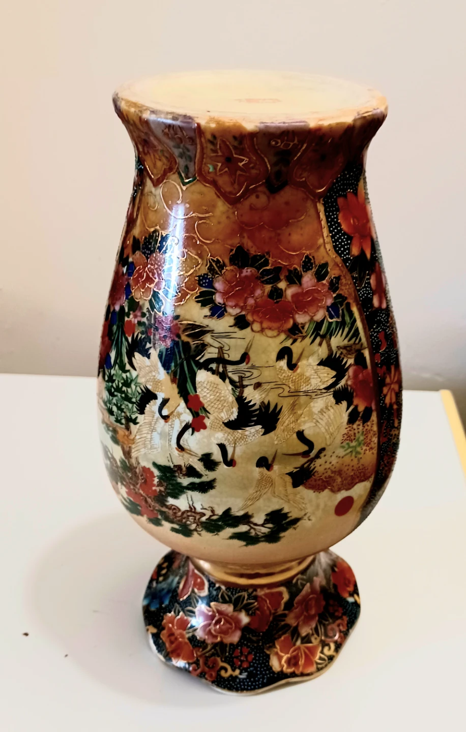 Vtg Moriage Satsuma Hand Painted Vase - photo 5