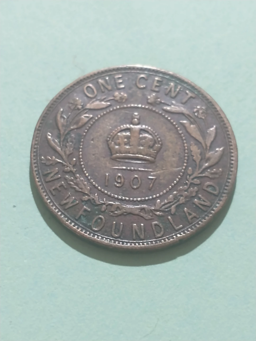 Newfoundland 1907 One Cent (damaged)