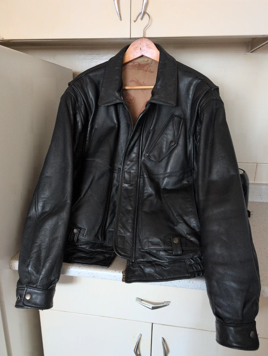 Cordovan Black Leather Bomber Jacket - photo 5