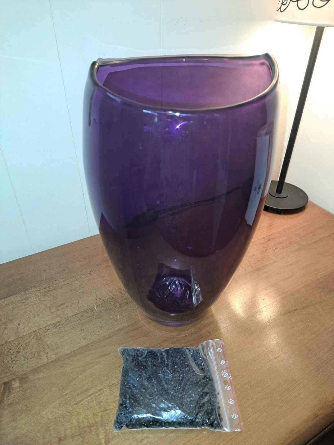 Partylite Large Purple Glass Vase