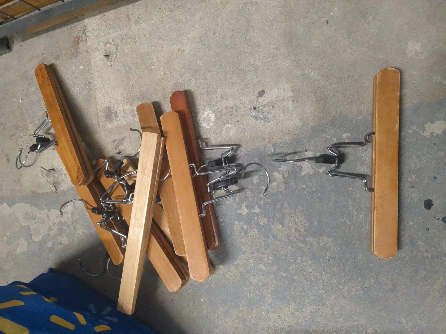 Wooden Suit Hangers with Clips - Set of 10