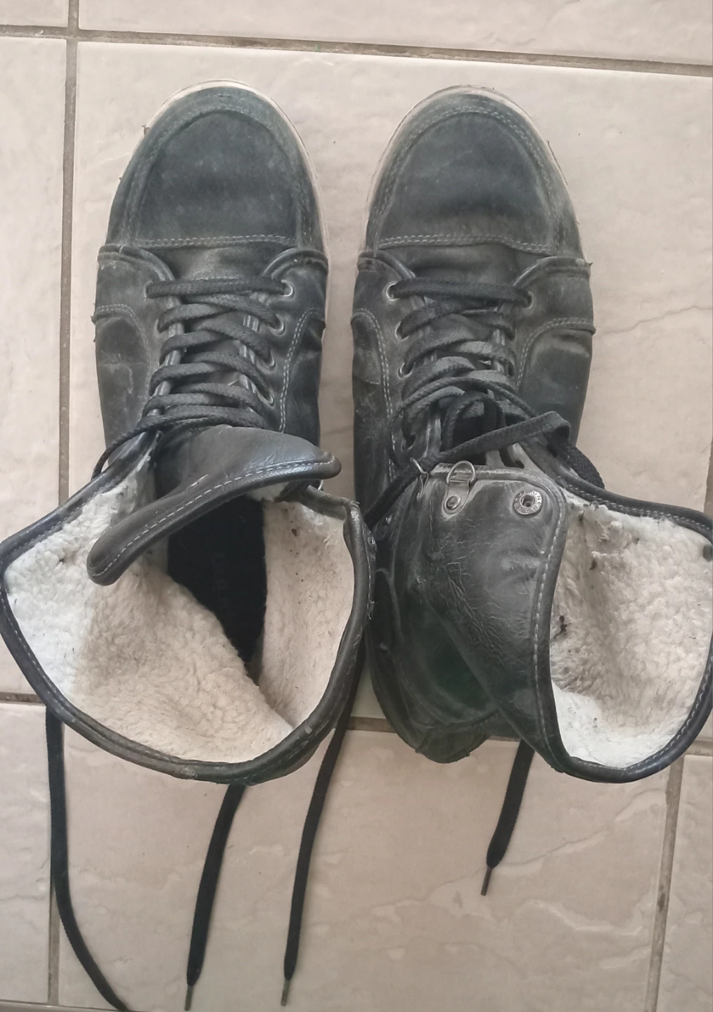 Spring Black Lined Boots Size 45