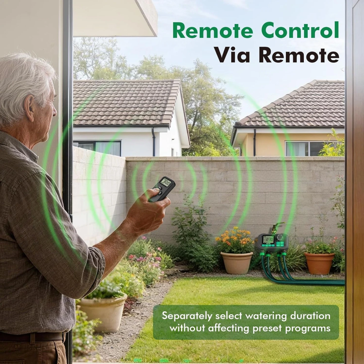 RESTMO Automatic 4-Zone Water Timer with Remote - photo 2