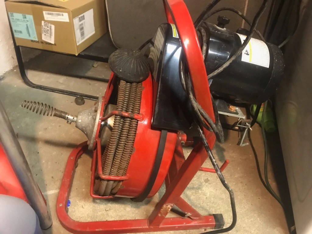 Red Drain Auger Machine with Power Cord
