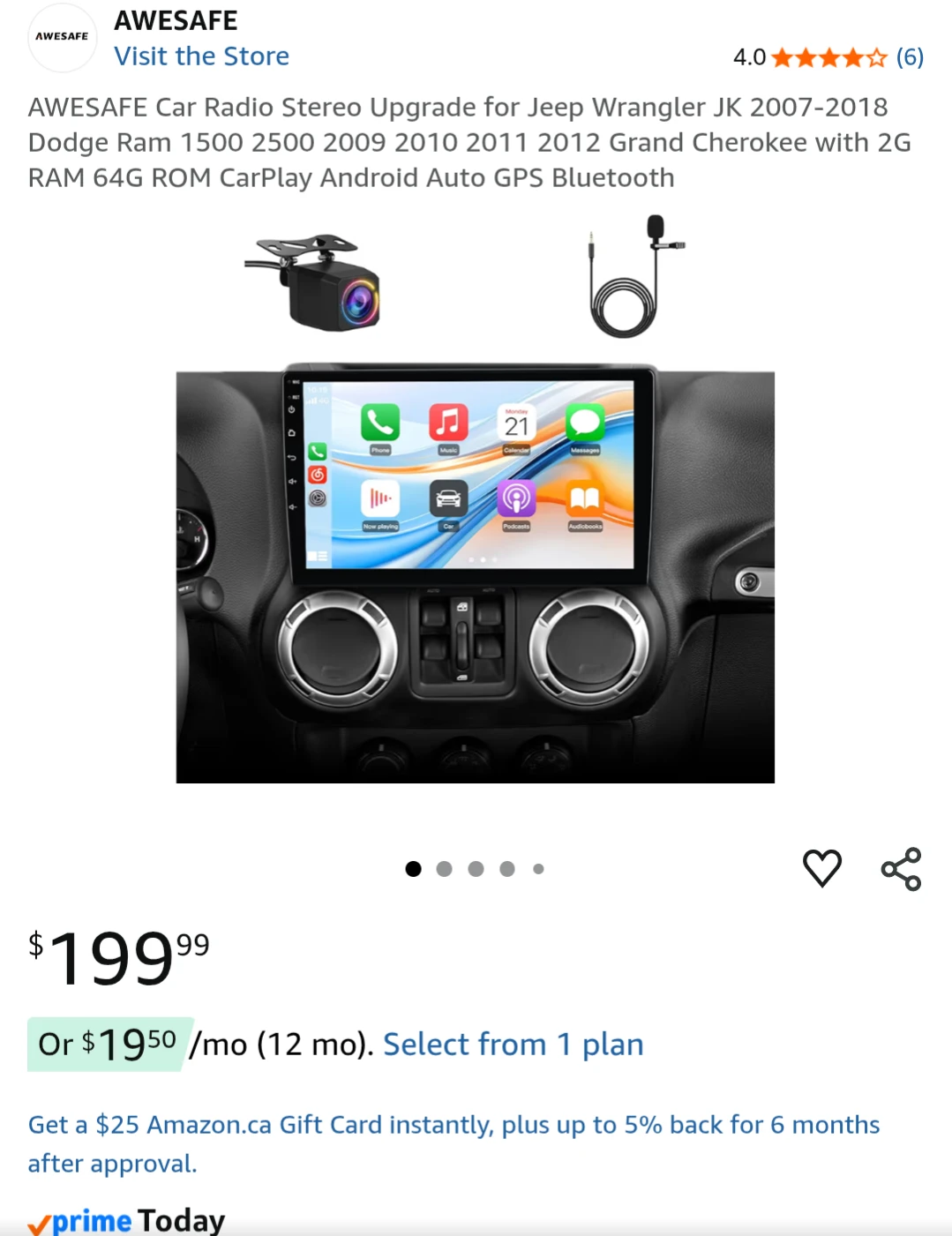 Stereo for Jeep Wrangler, Dodge Ram, Grand Cherokee