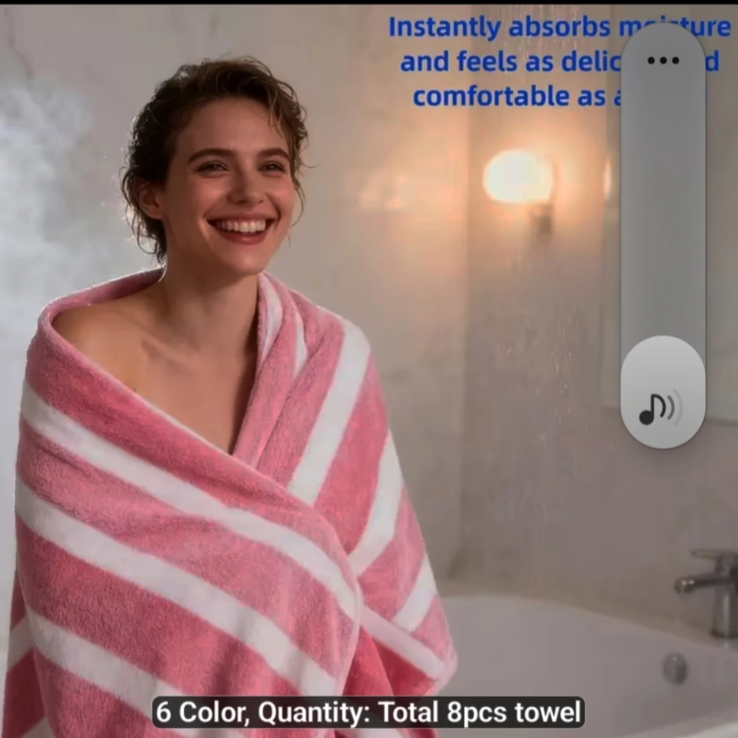 8 Piece Towel Set - Dark Green & White Stripes - photo 3