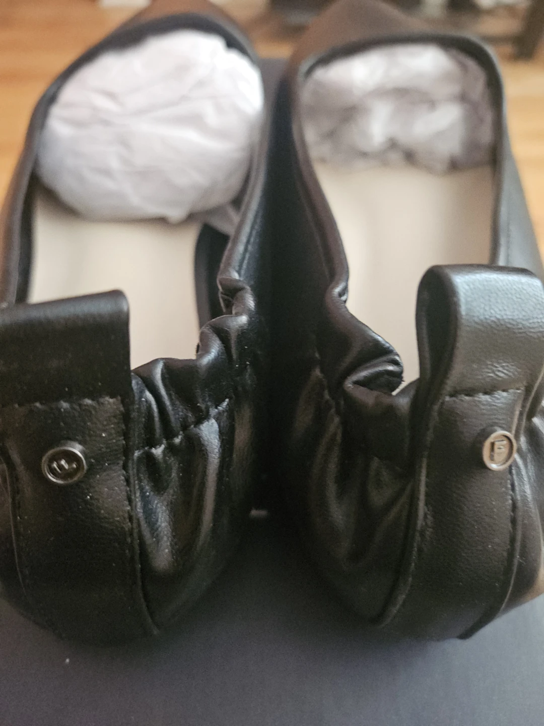 Black Vegan Leather Ballet Flats - Size 8.5 - photo 5