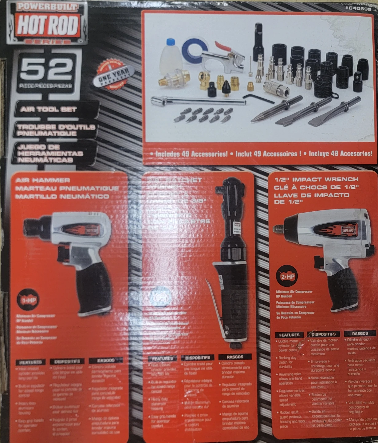 Powerbuilt Hot Rod Series 52 Piece Air Tool Set - photo 2