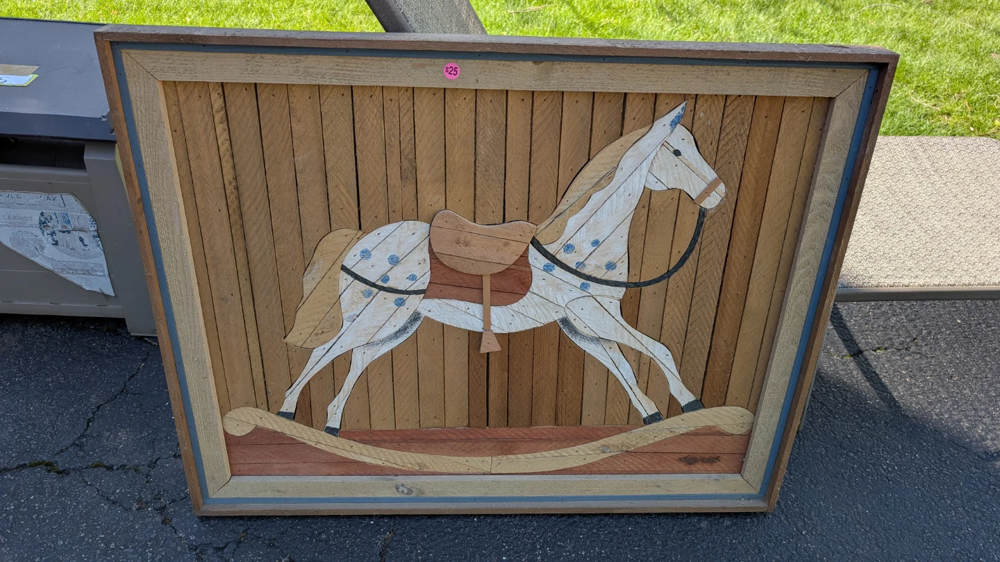 Wooden Rocking Horse Wall Art