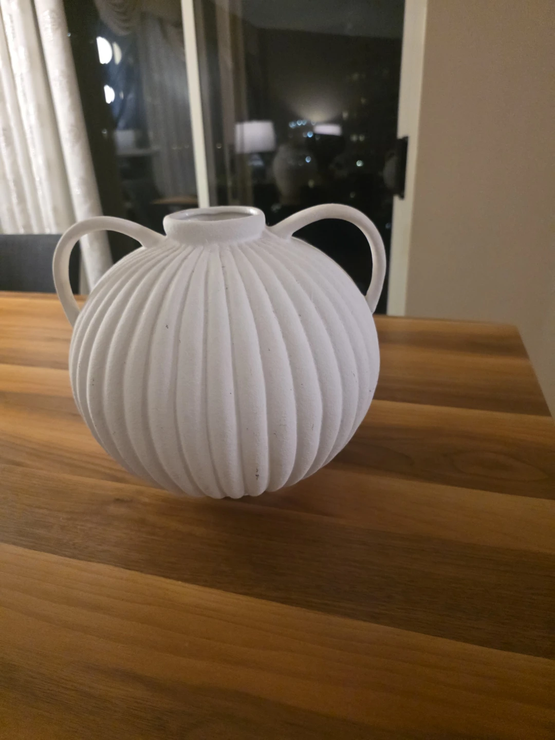 White Ceramic Decorative Vase with Handles