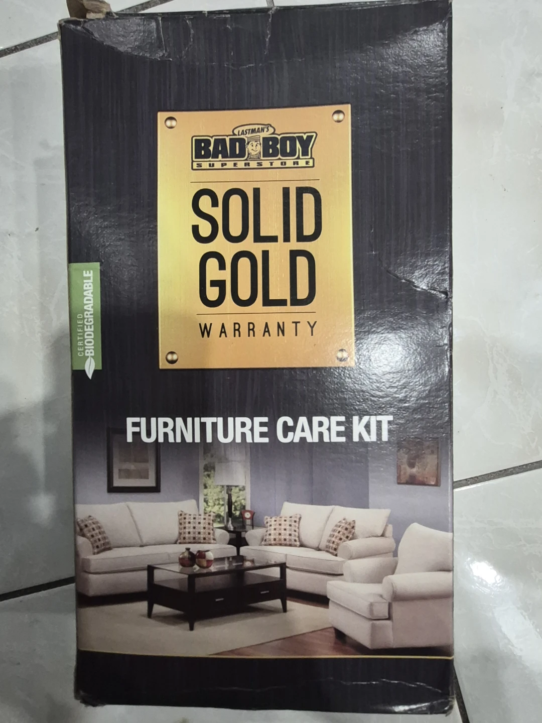 Grey Sectional Sofa with Pillows and furniture care kit - photo 5