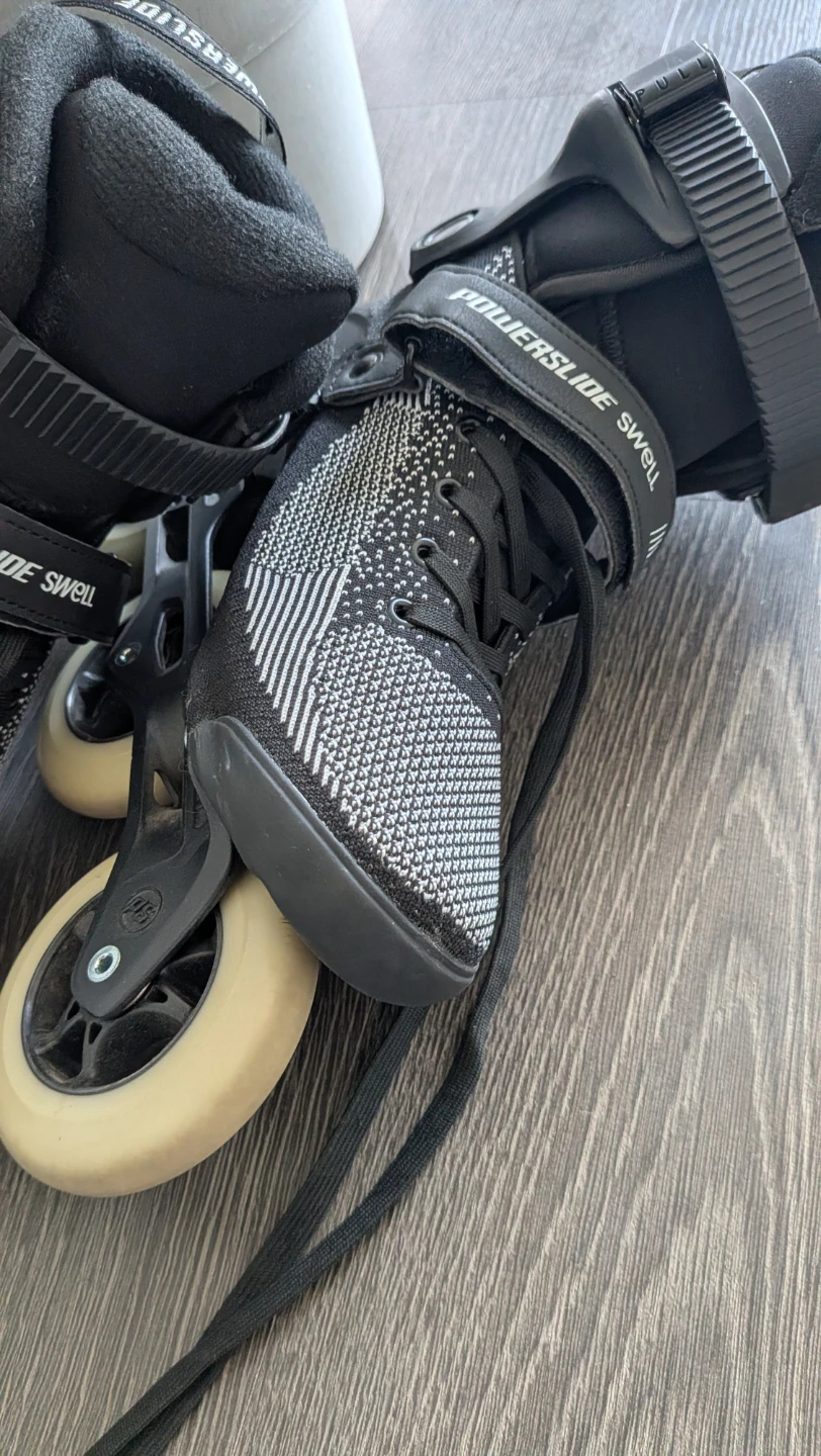 Powerslide Swell Inline Skates – Black/Grey Knit – 100mm Wheels - photo 3