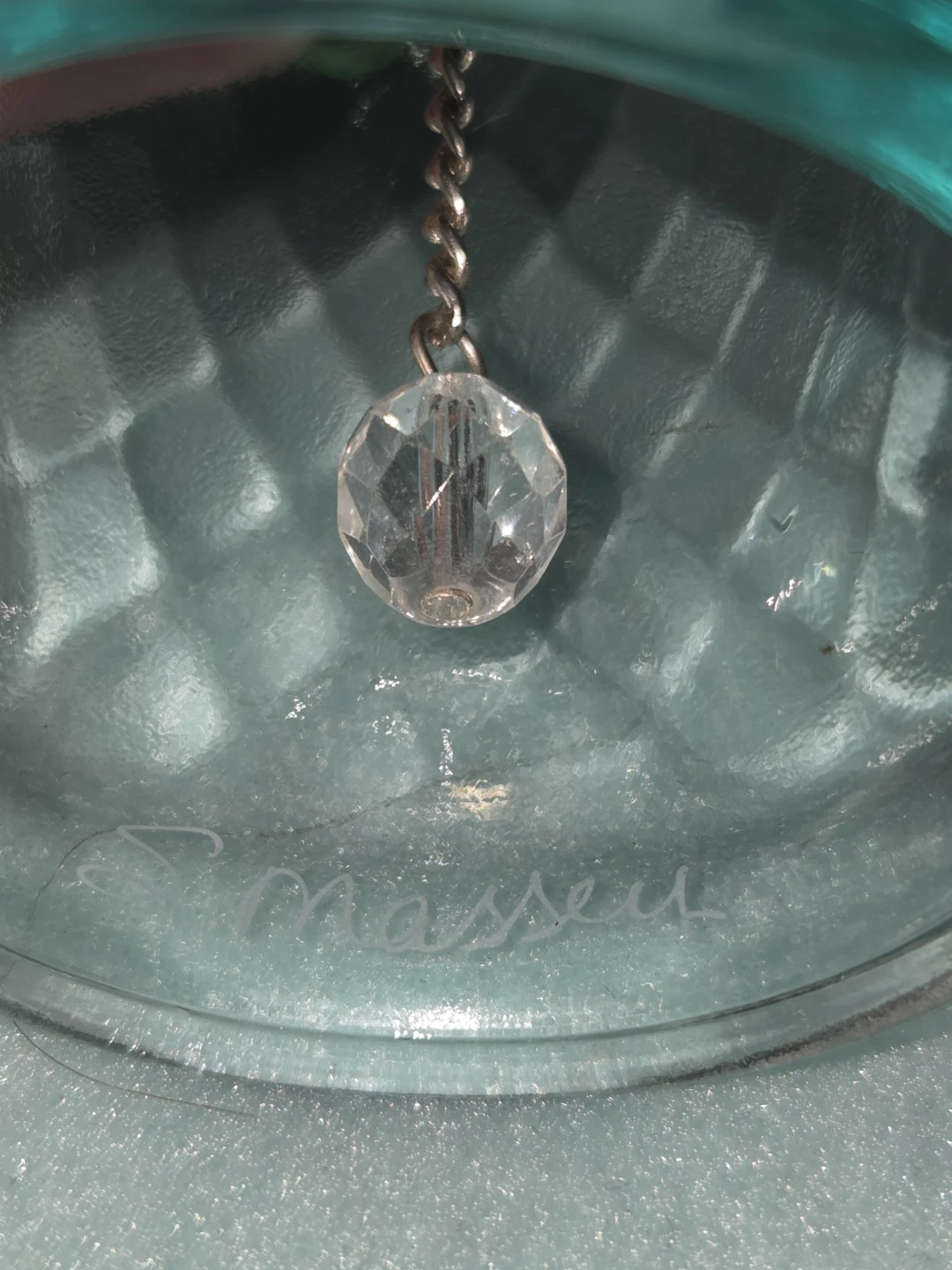 Glass Hand Bell with Flower Design - photo 4