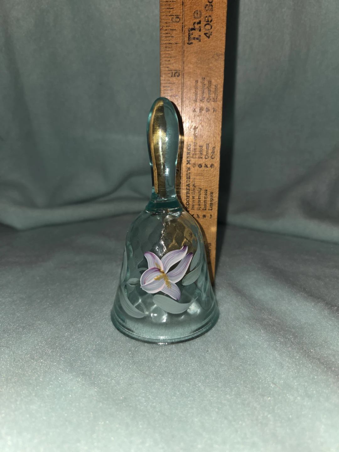 Glass Hand Bell with Flower Design - photo 5