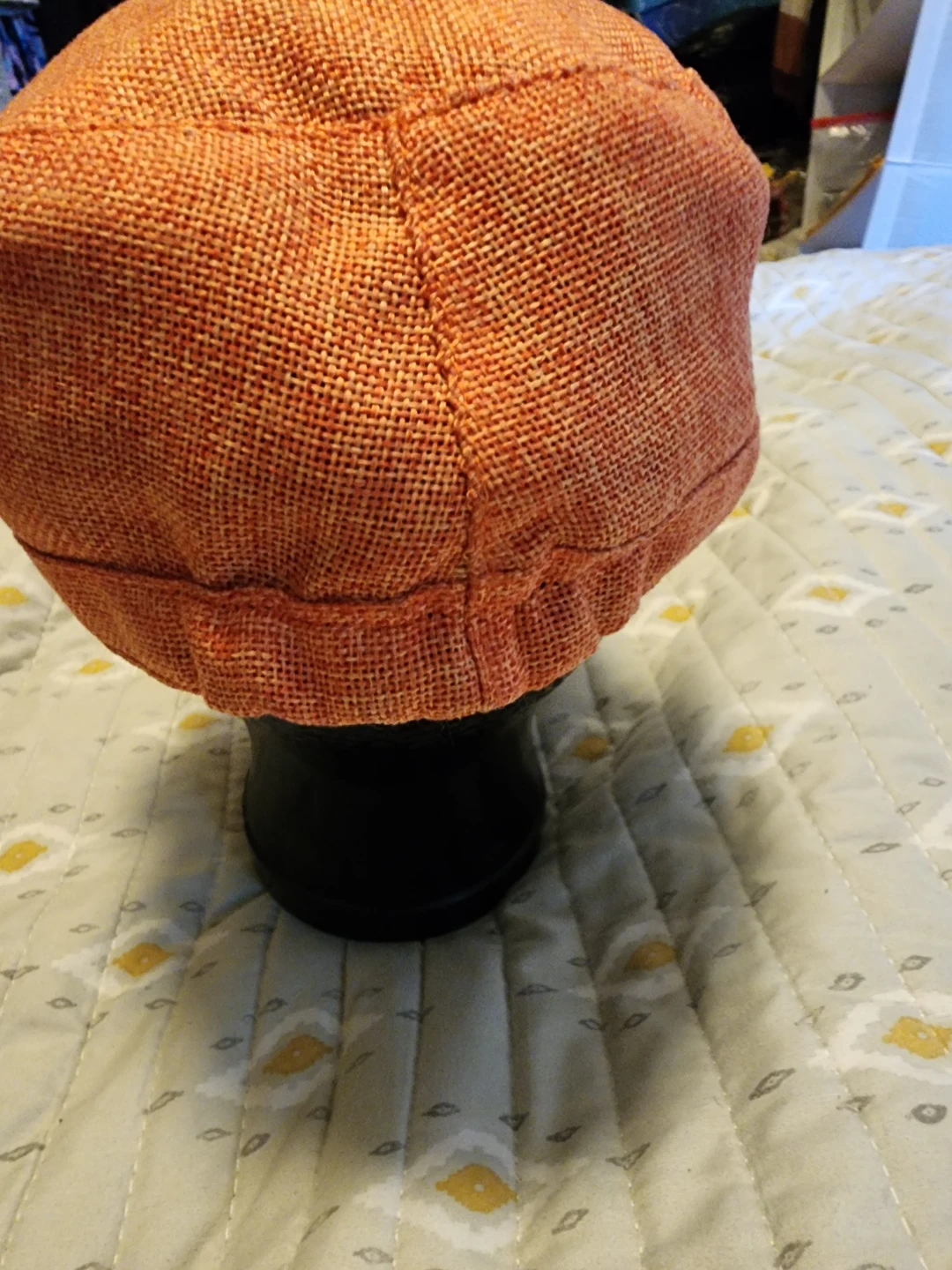 Orange Textured Cap with Bow Accent - photo 3